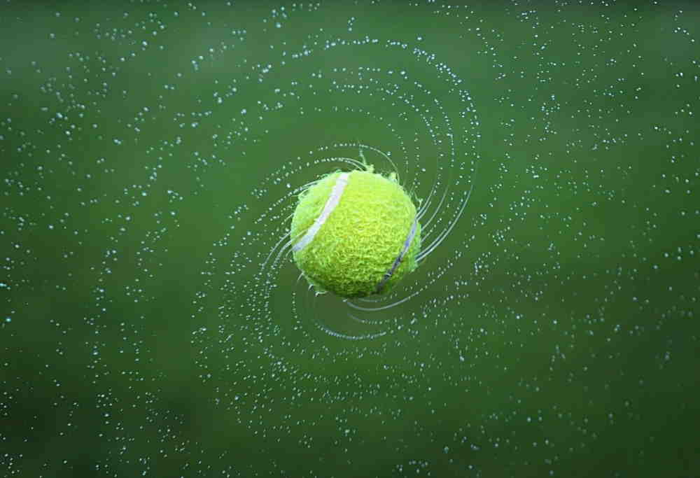 spinning tennis ball