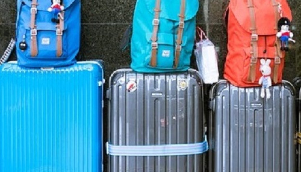 Close up of suitcases and bags