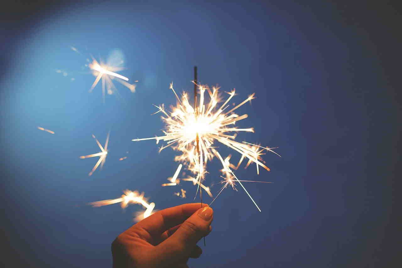 Sparkler in hand